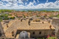 A view from the Castle in Bolsena on the olt town and Bolsena lake, Italy