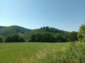 View on castle Bourscheid in Luxembourg near Bourscheid-Moulin Royalty Free Stock Photo