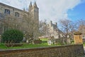 View of the Castle and the Cathedral in Rochester with tombs in the foreground Royalty Free Stock Photo