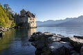 View of the castle Chillon at the lake Geneva in Montreux, Switzerland Royalty Free Stock Photo