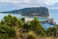 View of Castle Doria and Church of St. Peter in Portovenere or Porto Venere town on Ligurian coast. Italy Royalty Free Stock Photo