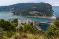 View of Castle Doria in Portovenere or Porto Venere town on Ligurian coast. Italy Royalty Free Stock Photo