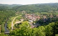 View from the castle hill (the tower of the GrÃÂ³dek castle) over the village of WleÃâ and the BÃÂ³br River