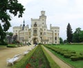 View of the castle - Hluboka nad Vltavou. Old landmark in Czech Republic Royalty Free Stock Photo