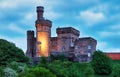 View of the castle of Inverness in Scotland at dramatic sunset