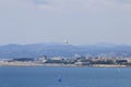 Airplane approaches Nice airport in France Royalty Free Stock Photo