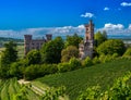 View of the castle Ortenberg surrounded by vineyards_Ortenberg, Baden Wuerttemberg, Germany Royalty Free Stock Photo