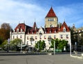 View of the Castle of Ouchy in Lausanne, Switzerland Royalty Free Stock Photo