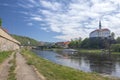 View of the castle and the river Elbe Royalty Free Stock Photo