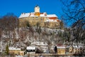 View of the castle schoenfels in East germany winter