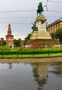 Largo Cairoli Garibaldi equestrian statue Milan Italy Royalty Free Stock Photo