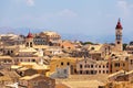 View from castle to Corfu-Town, Kerkyra in Greece