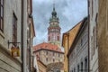 View of castle tower in Cesky Krumlov, Czech Republic