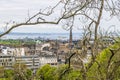 A view from the castle walls over the New Town towards Leith in Edinburgh, Scotland