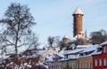 View of the castle in the wintry Auerbach Vogtland