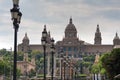 View at Catalonian national museum on Montjuic