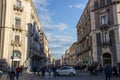 Catania via etnea baroque main street view with urban life
