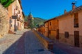 View of the cathedral of Albarracin in Spain Royalty Free Stock Photo