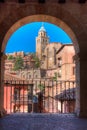 View of the cathedral of Albarracin in Spain Royalty Free Stock Photo