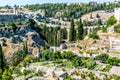 A view from the cathedral along the ravine towards the two-tier Roman bridge in Gravina, Puglia, Italy