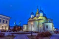 View of the Cathedral of the Annunciation of the May night. Kazan Kremlin.