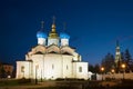 View of the Cathedral of the Annunciation of the May night. Kazan Kremlin. Kazan, Russia