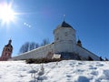 View of the Cathedral of the Assumption of the Blessed Virgin Mary in Goritsky Assumption Monastery in Pereslavl-Zalessky, Royalty Free Stock Photo