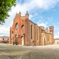 View at the Cathedral of Assumption of the Blessed Virgin Mary and Saint Gotthard in Asti, Italy