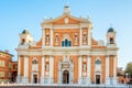 View at the Cathedral of Assumption of Holy Mary in Carpi, Italy