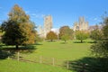 View of the Cathedral in Autumn from Cherry Hill Park in Ely, Cambridgeshire