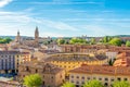 View at the Cathedral and Bullfight arena in Tarazona - Spain Royalty Free Stock Photo