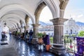 View of cathedral from city hall terrace, Antigua, Guatemala Royalty Free Stock Photo