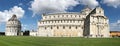 View of the Cathedral Duomo di Pisa and the Leaning Tower of Pisa Torre pendente di Pisa in Pisa, Italy Royalty Free Stock Photo