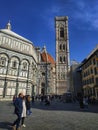 View of the Cathedral of Florence, the Baptistery and Giotto& x27;s Bell Tower, Florence Tuscany