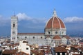 View of the cathedral of Florence from the tower of the old palace Royalty Free Stock Photo
