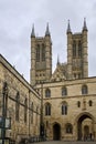 View of the Cathedral in Lincoln, Lincolnshire on September 19, 2023. Three unidentified Royalty Free Stock Photo