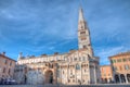 View of the Cathedral of Modena and Ghirlandina tower in Italy