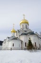 View of the Cathedral of the Nativity of the Virgin in the Savvino-Storozhevsky Monastery Zvenigorod Russia Royalty Free Stock Photo