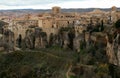 View of the Cathedral and the historic city center, located on the stone cliffs in Cuenca, Spain