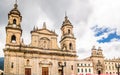 Cathedral Primatial by Bolivar square in Bogota - Colombia Royalty Free Stock Photo