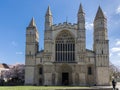View of the Cathedral at Rochester on March 24, 2019. One unidentified person Royalty Free Stock Photo