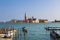 A view of the Cathedral of San Giorgio Maggiore from San Marco square, Venice Royalty Free Stock Photo