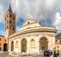 View at the Cathedral of San Lorenzo Martir in the streets of Tivoli town - Italy Royalty Free Stock Photo