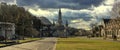 View of the cathedral-sanctuary of Lourdes France