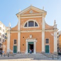 View at the Cathedral of Santa Maria Assunta in the streets of Ajaccio - Corsica, France