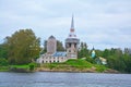 View of Cathedral Square from motorship in Shlisselburg, Russia