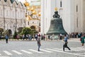 view of Cathedral square and Tsar bell in the Moscow Kremlin