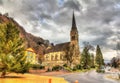 View of Cathedral of St. Florin in Vaduz Royalty Free Stock Photo