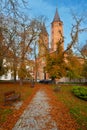 View Cathedral towers and princely castle, of the Tumskie hill in autumn. Plock, Poland Royalty Free Stock Photo