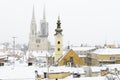 A view of the cathedral of Zagreb, Croatia, and picturesque roof Royalty Free Stock Photo